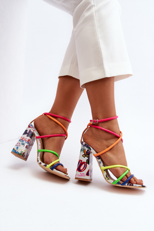 Bunte High-Heel Sandalen Josette