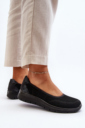 Schwarze Ballerinas mit Plattform Aviaba 2