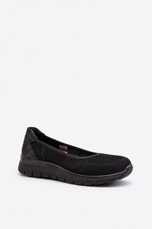 Schwarze Ballerinas mit Plattform Aviaba