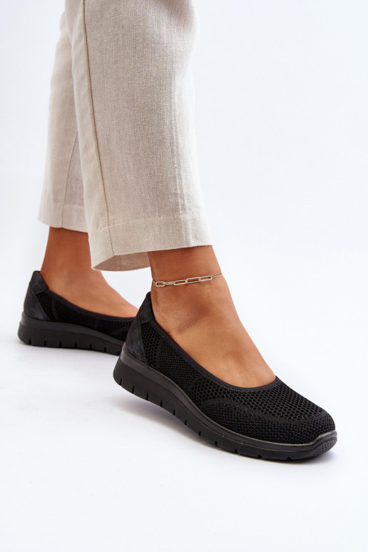 Schwarze Ballerinas mit Plattform Aviaba