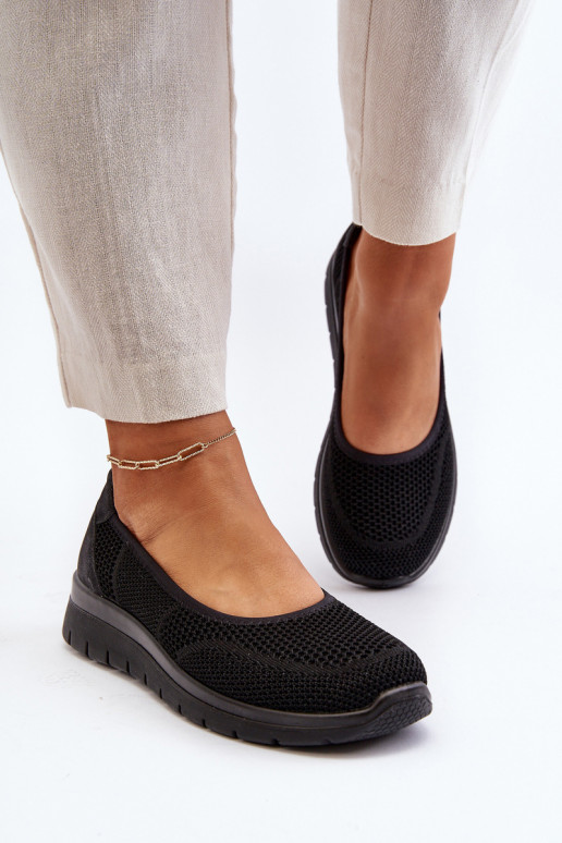 Schwarze Ballerinas mit Plattform Aviaba