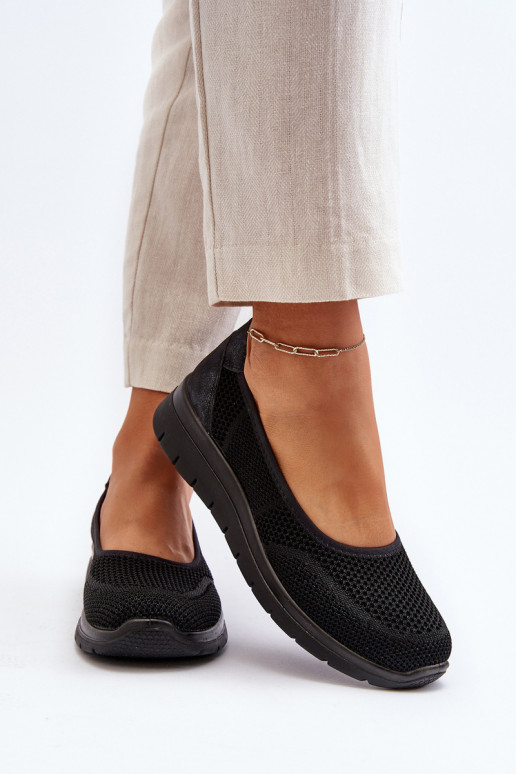 Schwarze Ballerinas mit Plattform Aviaba