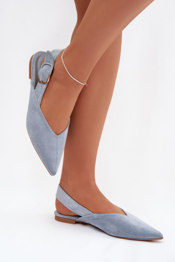 Blaue Damenschuhe mit Schnallen Tanelia