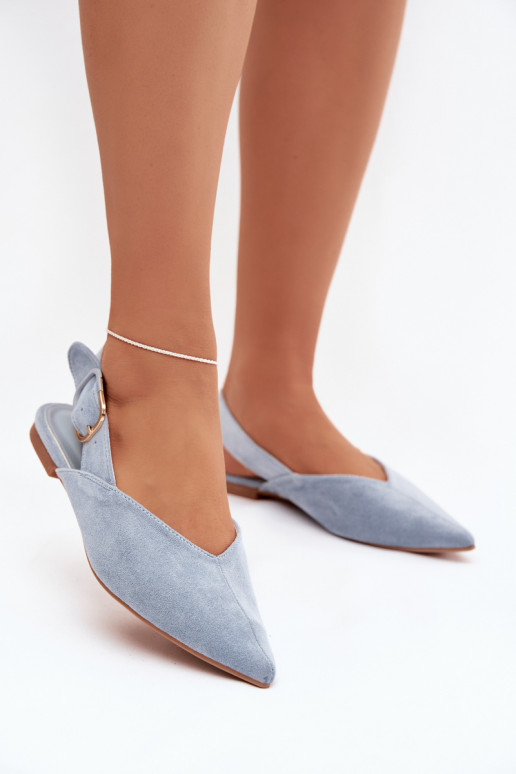 Blaue Damenschuhe mit Schnallen Tanelia