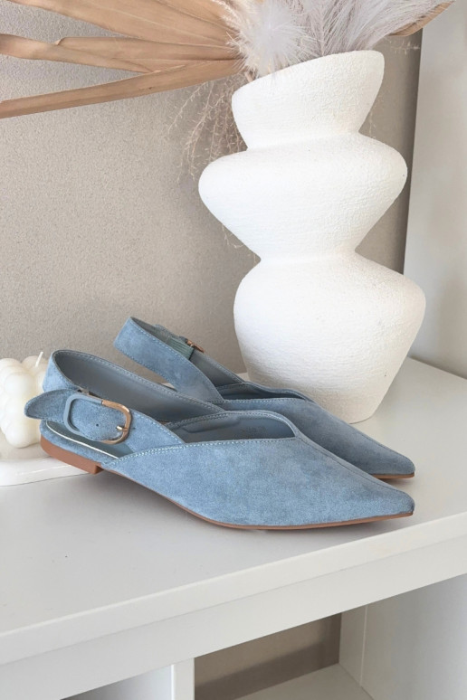 Blaue Damenschuhe mit Schnallen Tanelia