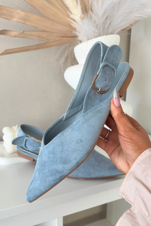 Blaue Damenschuhe mit Schnallen Tanelia