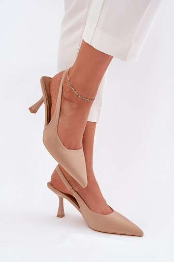 Beige Damen-Sandalen mit dünnen Absätzen Lunira 2