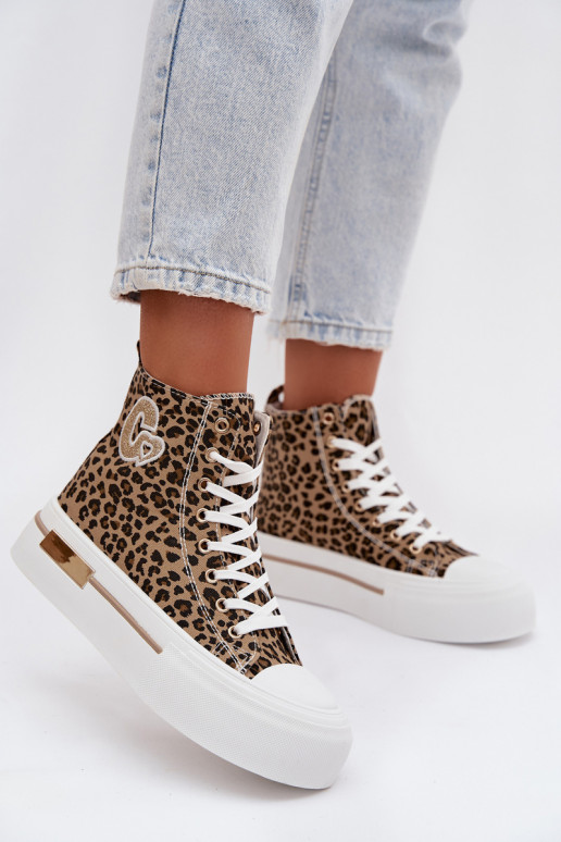 Freizeitschuhe mit Plattform und Leopardenmuster Meloria