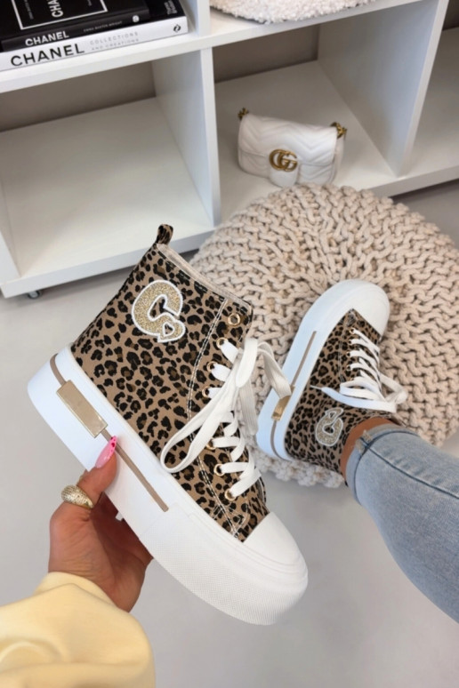 Freizeitschuhe mit Plattform und Leopardenmuster Meloria