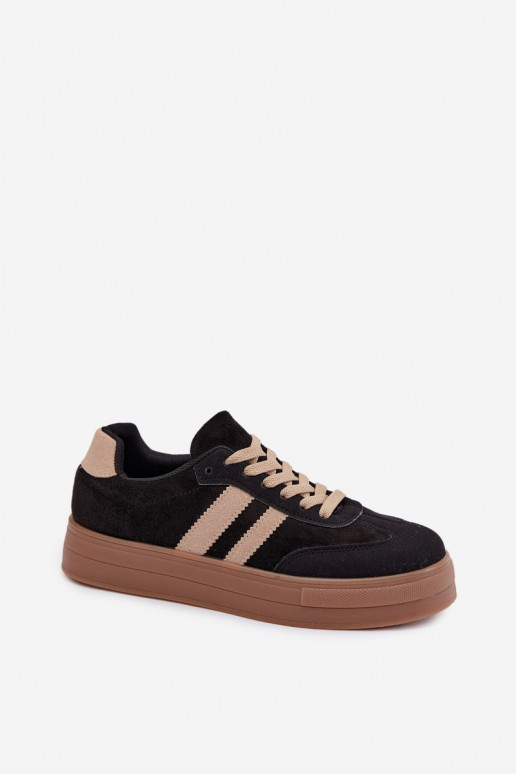 Schwarze Sportschuhe mit Plattform Giselia