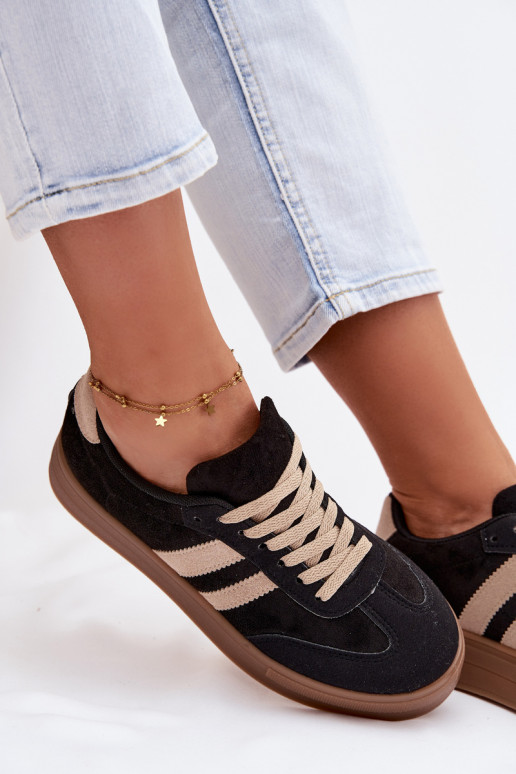 Schwarze Sportschuhe mit Plattform Giselia
