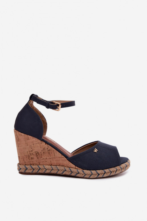 Dunkelblaue Damensandalen mit Plattform Su Braid INrangler 20261086.29Y
