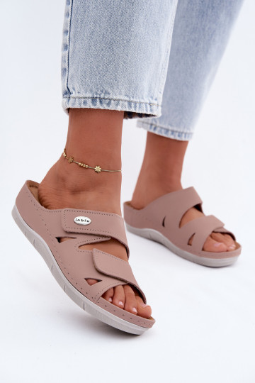 Rosa Damenschuhe aus Leder mit Klettverschlüssen Inblu OE0001GU