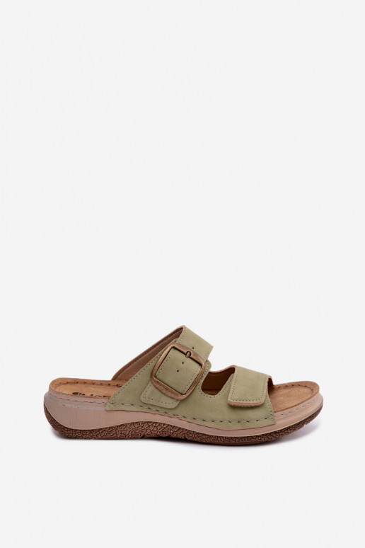 Grüne Damenschuhe mit Schnallen und Klettverschlüssen INBLU LL000006