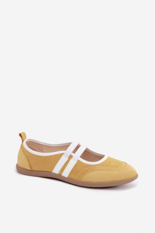 Gelbe sportliche Ballerinas mit elastischen Riemen Donatella