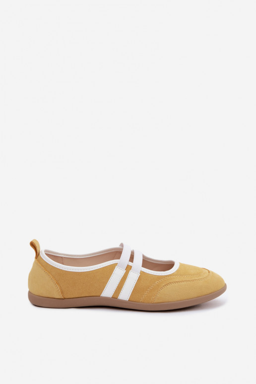 Gelbe sportliche Ballerinas mit elastischen Riemen Donatella