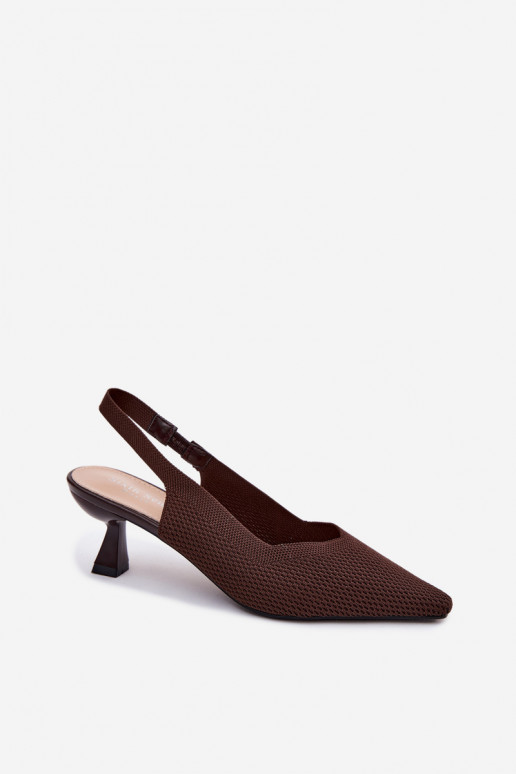 Schokoladenfarbene High Heels Sandalen Typu Klepsydra Purea
