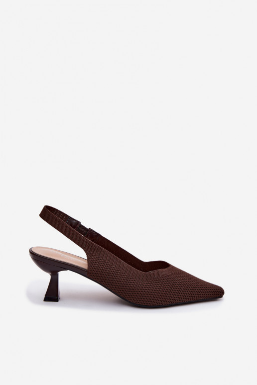 Schokoladenfarbene High Heels Sandalen Typu Klepsydra Purea