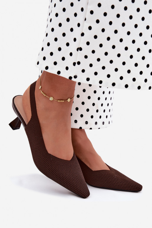 Schokoladenfarbene High Heels Sandalen Typu Klepsydra Purea