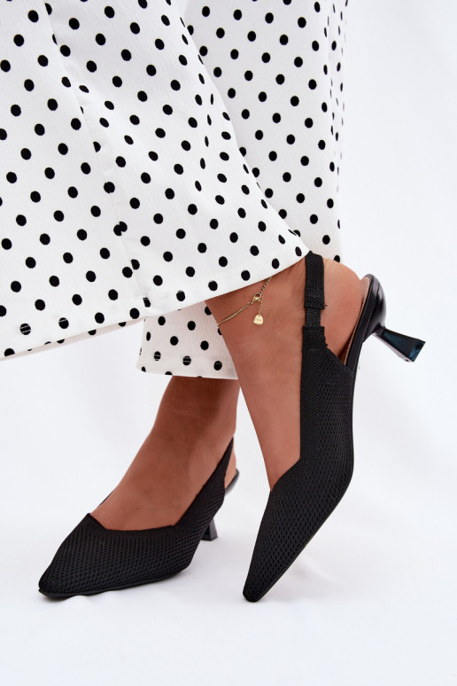 Schwarze High Heels Sandalen Typu Klepsydra Purea