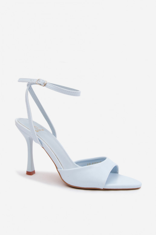 Blaue Damen-Sandalen mit dünnen Absätzen aus Kunstleder Palmer