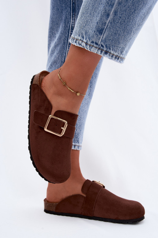 Clogs mit goldfarbenen Schnallen Taffira