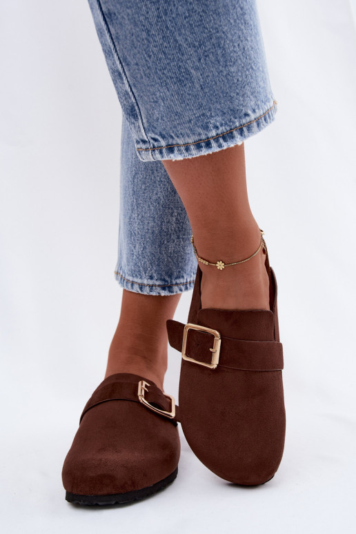Clogs mit goldfarbenen Schnallen Taffira