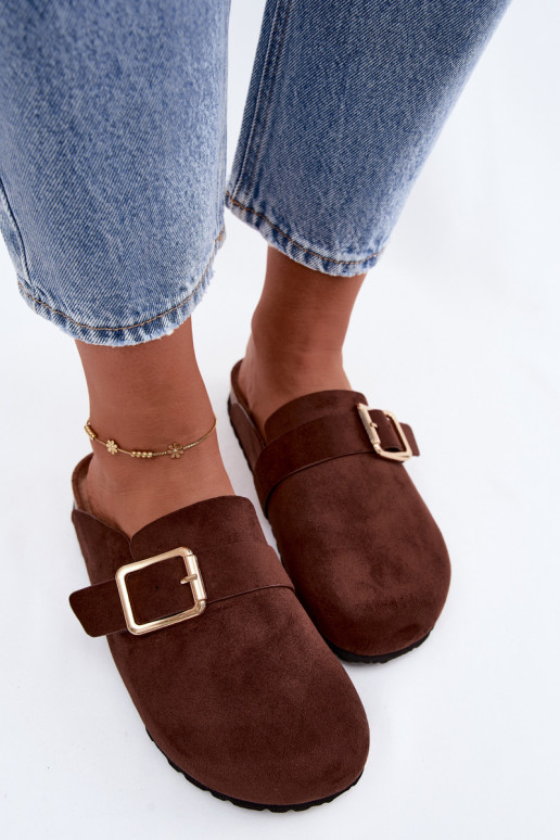 Clogs mit goldfarbenen Schnallen Taffira