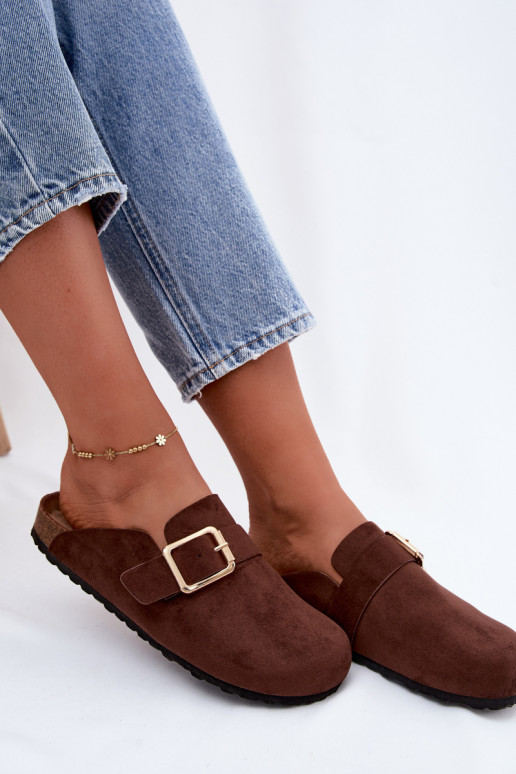 Clogs mit goldfarbenen Schnallen Taffira