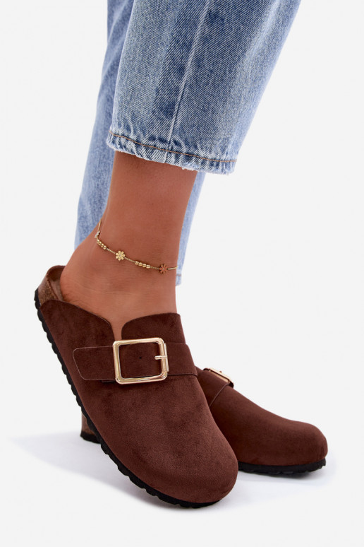 Clogs mit goldfarbenen Schnallen Taffira