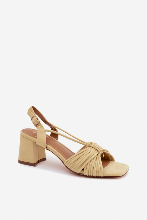 Damen Sandalen mit Riemen und Absätzen in Gelb Taffina
