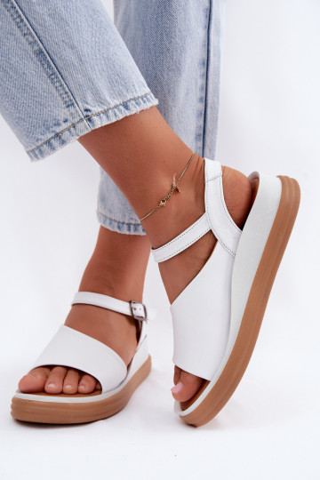 Weiße Damen-Sandalen mit Plattform 2