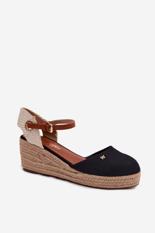 Schwarze Espadrilles mit Plattform