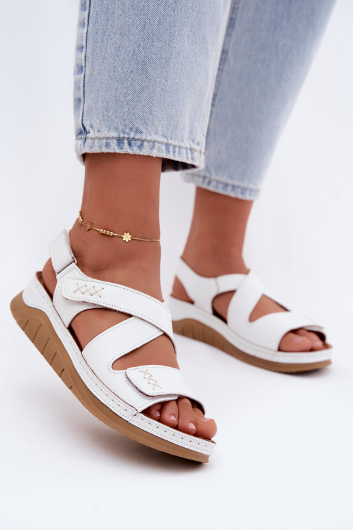 Weiße Damen-Sandalen mit Plattform