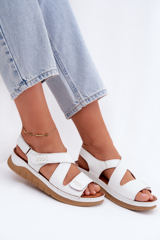 Weiße Damen-Sandalen mit Plattform