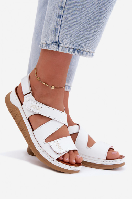 Weiße Damen-Sandalen mit Plattform