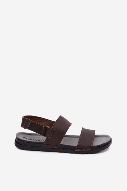 Dunkelbraune Herren-Sandalen INBLU
