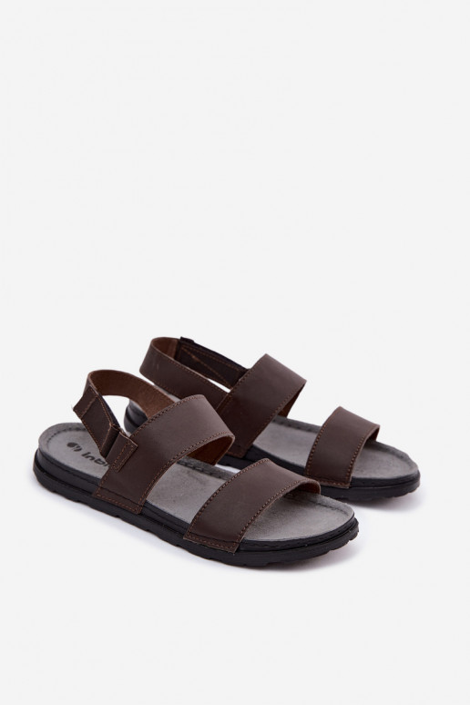 Dunkelbraune Herren-Sandalen INBLU