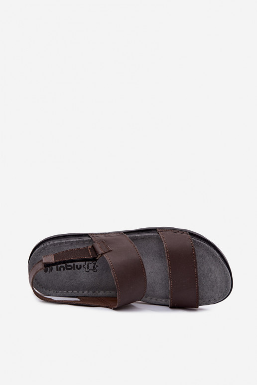Dunkelbraune Herren-Sandalen INBLU