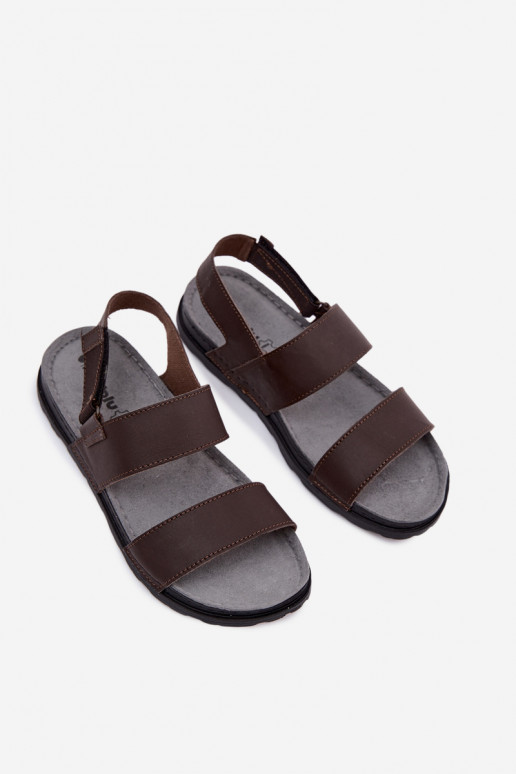 Dunkelbraune Herren-Sandalen INBLU