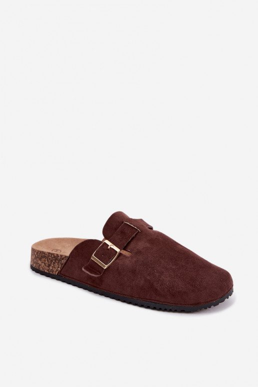 Damenclogs mit goldenen Schnallen CzekoladoĮe Alpine