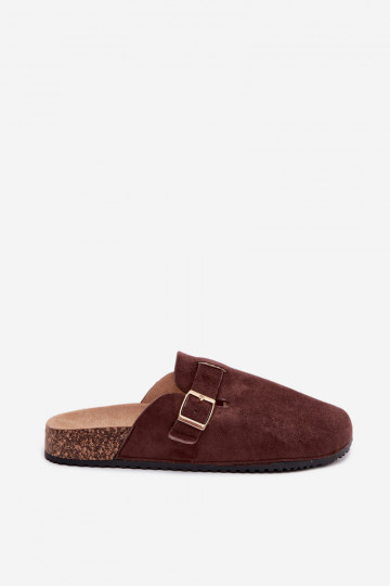 Damenclogs mit goldenen Schnallen CzekoladoĮe Alpine 2