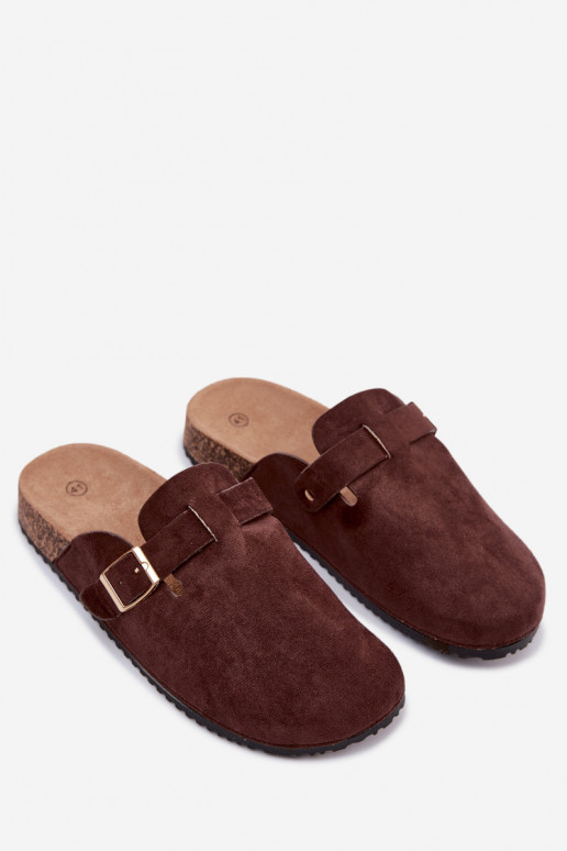 Damenclogs mit goldenen Schnallen CzekoladoĮe Alpine