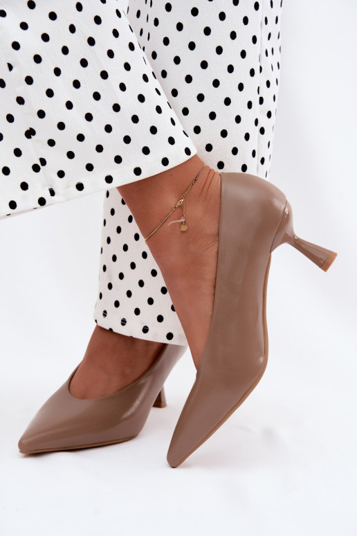 Spitze Schuhe mit Absätzen in Khaki Silenta