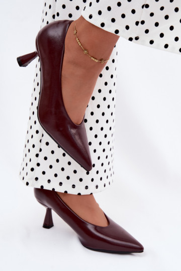 Spitze Schuhe mit Absätzen in Bordeaux Silenta