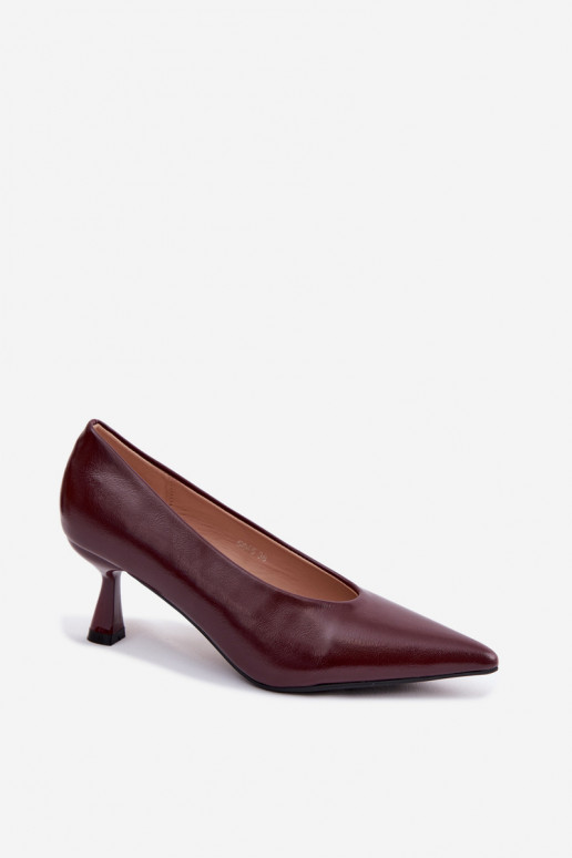 Spitze Schuhe mit Absätzen in Bordeaux Silenta
