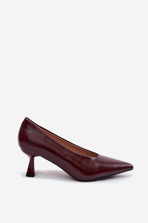 Spitze Schuhe mit Absätzen in Bordeaux Silenta