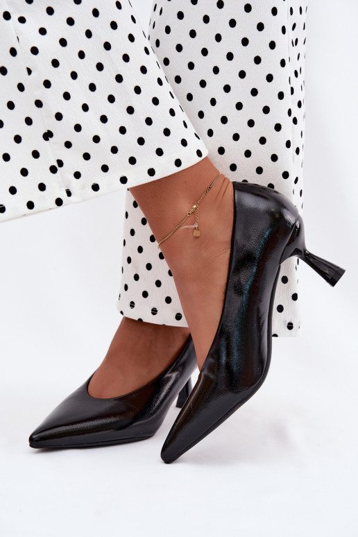 Spitze Schuhe mit Absätzen in Schwarz Silenta