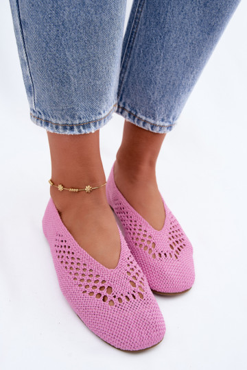 Ausschnitt flache Ballerinas in rosa Hibisca
