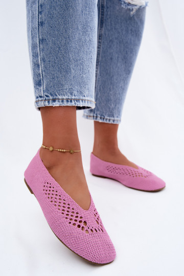 Ausschnitt flache Ballerinas in rosa Hibisca 2
